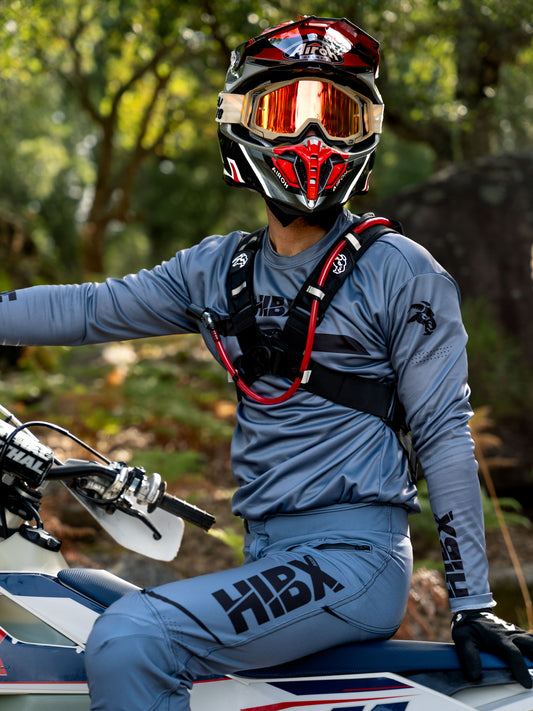 Jersey Enduro / MX S006 ( Racing Fit ) Grey Blue