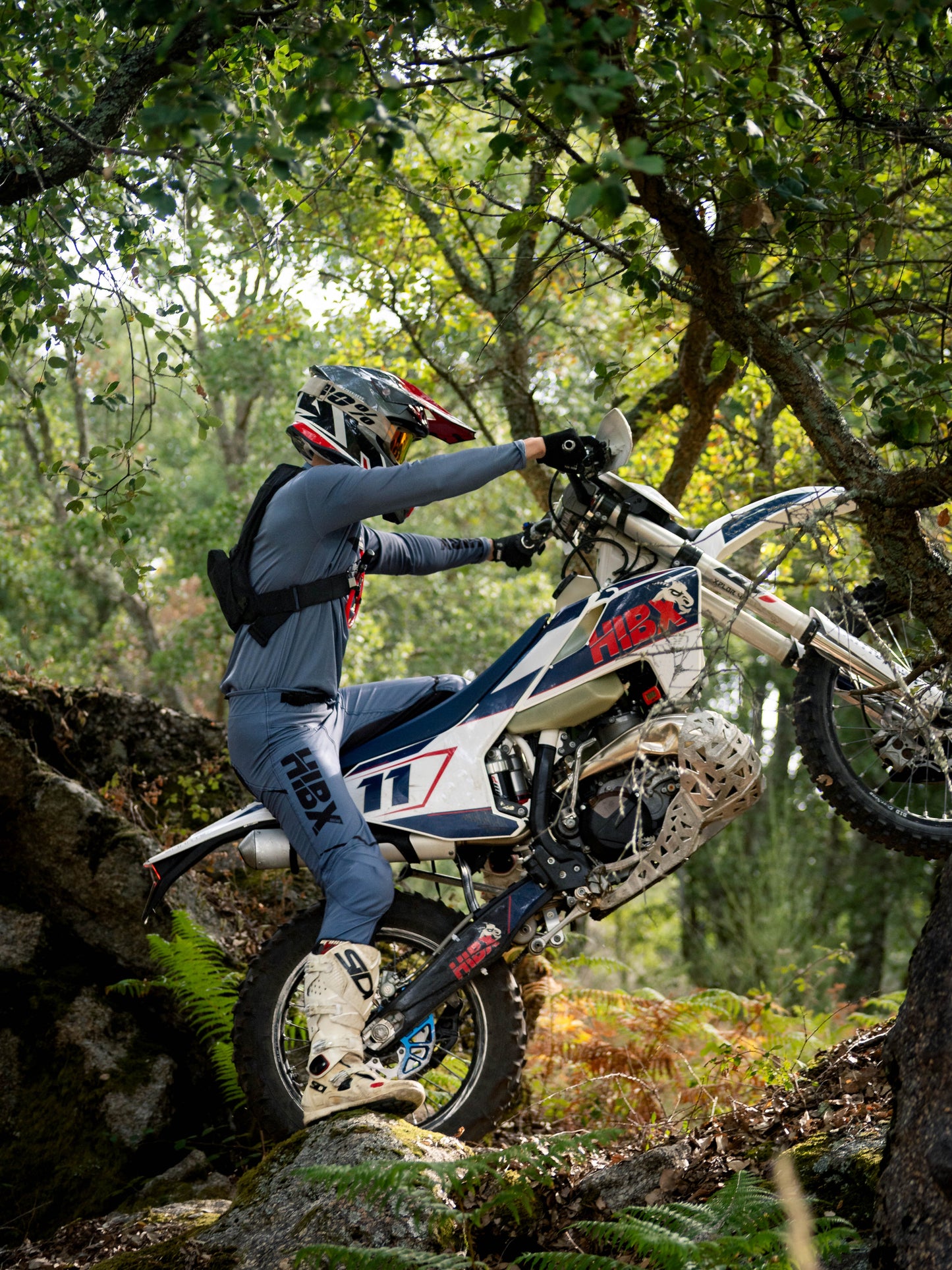 Jersey Enduro / MX S006 ( Racing Fit ) Grey Blue