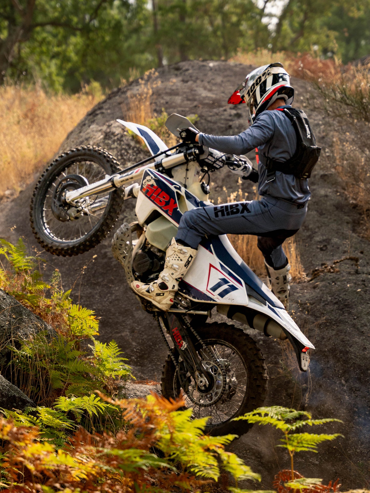 Jersey Enduro / MX S006 ( Racing Fit ) Grey Blue